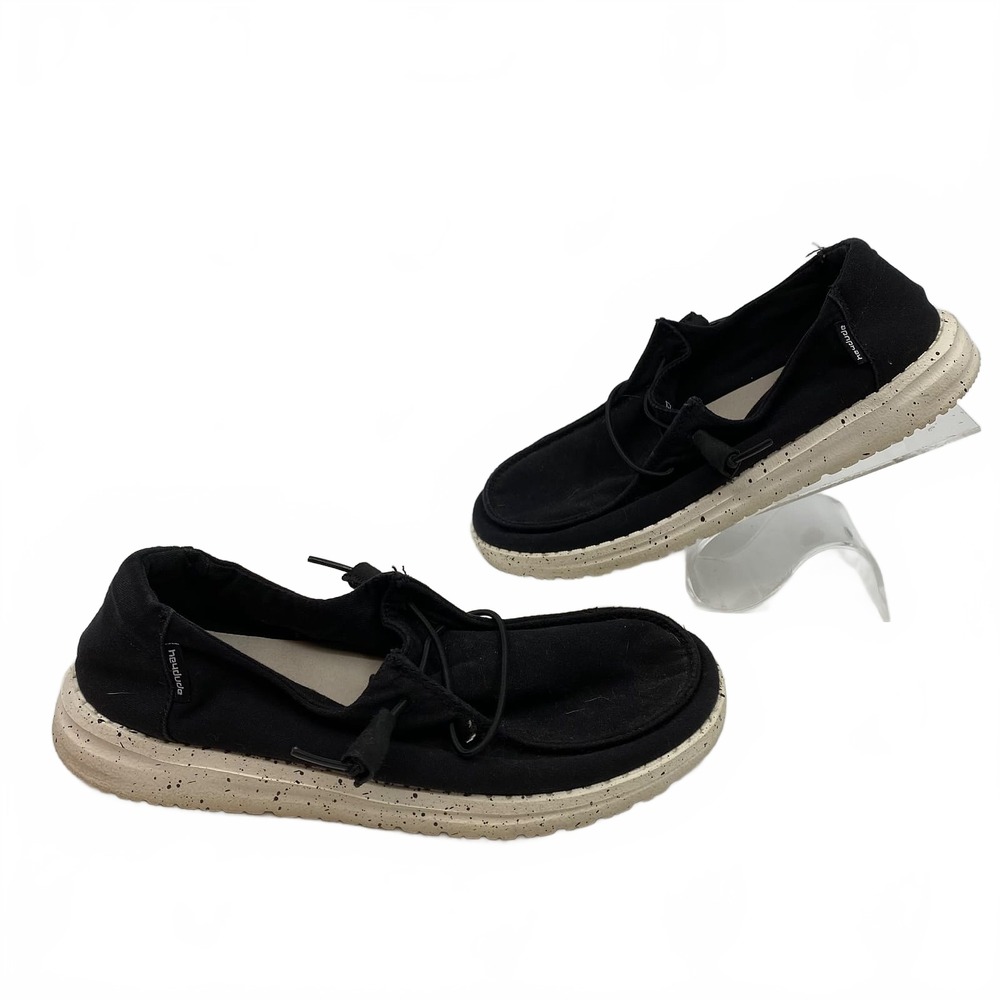 Hey Dude Women’s Black Canvas Sneakers | Size 7 US Regular